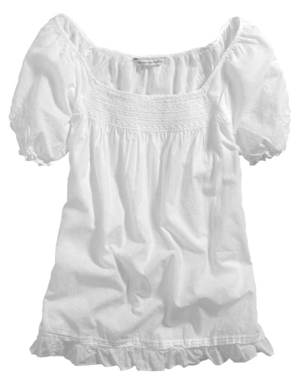AE Oversized Perfect Button-Up Shirt - White, L 