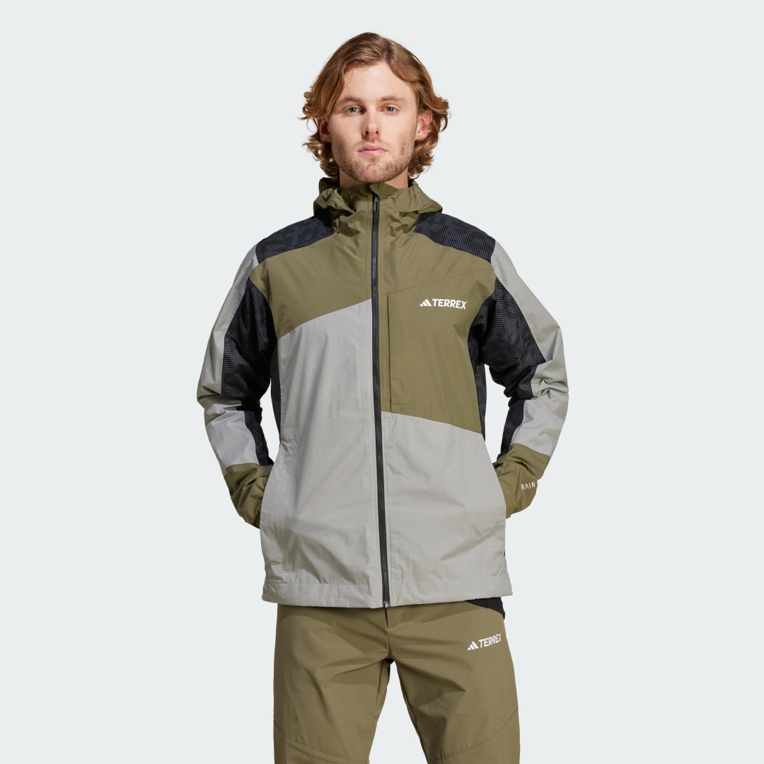 adidas TERREX Xperior Hybrid RAIN.RDY Jacket Hiking,Outdoor 3XL Men Charcoal Solid Grey / Olive Strata / Grey