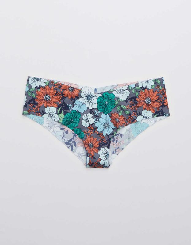 Aerie No Show Cheeky Underwear - Marbled Blue, S 