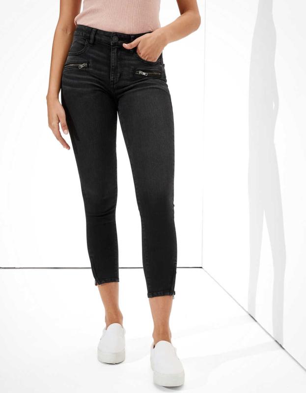 AE Ne(x)t Level High-Waisted Jegging Crop - Black, 0 