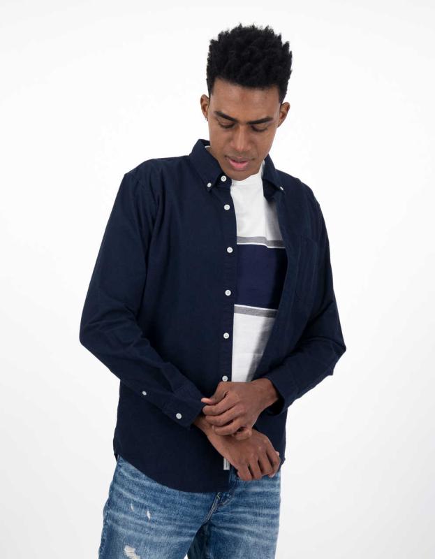 AE Slim Fit Oxford Button-Up Shirt - Navy, XXL 
