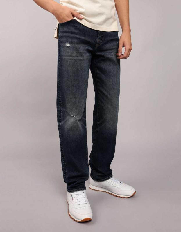 AE AirFlex+ Original Straight Jean - Indie Dark Destroy, 29W x 30L 