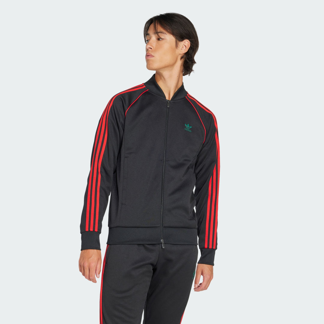 adidas Adicolor Classics SST Track Jacket Lifestyle LT Men Black / Better Scarlet