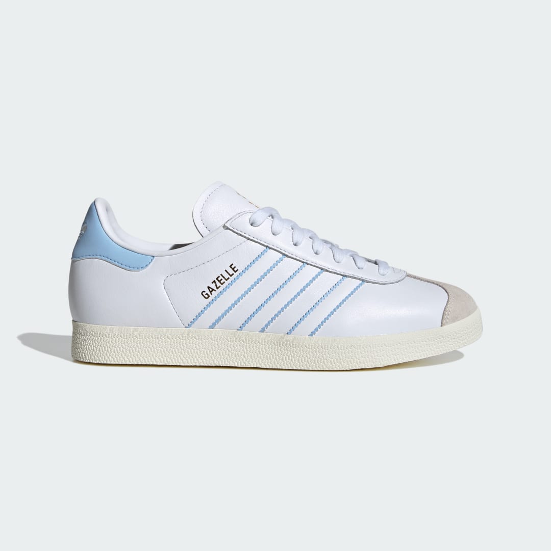 adidas Gazelle Argentina Shoes Lifestyle 3.5 UK Unisex White / Glow Blue / Off White