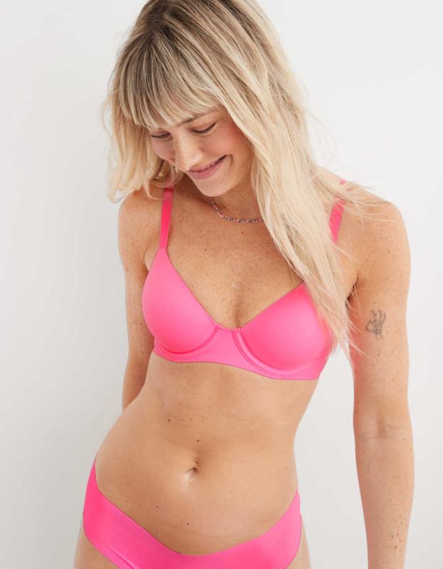 SMOOTHEZ Full Coverage Lightly Lined Bra - Pink Burst, 32C 