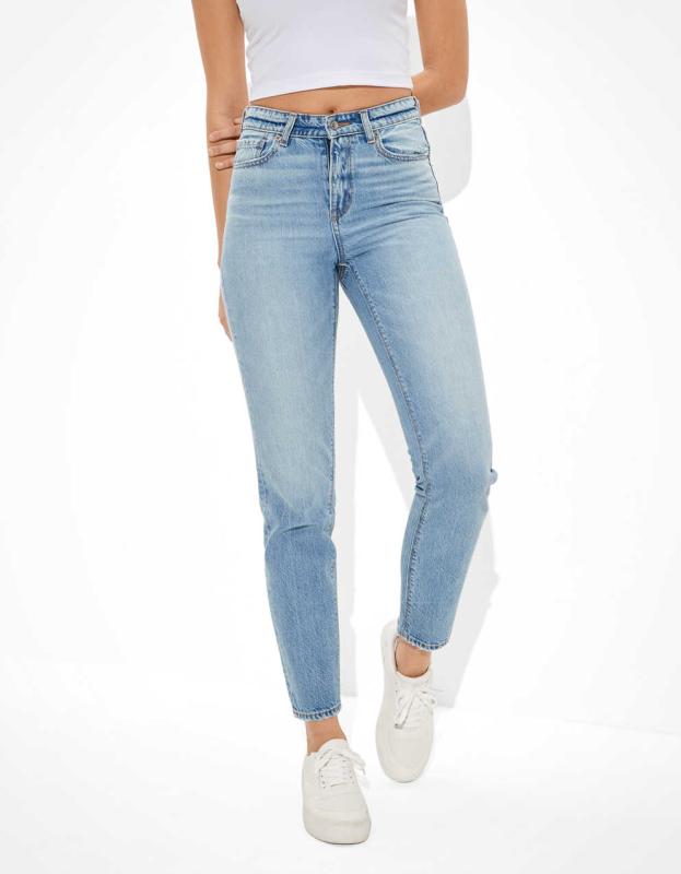 AE V-Rise Mom Jean - Blown Out Blue, 2 