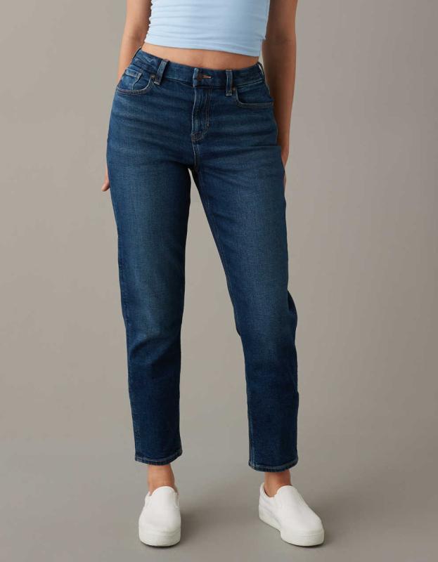 AE Stretch Curvy Mom Jean - Simply Dark, 00 