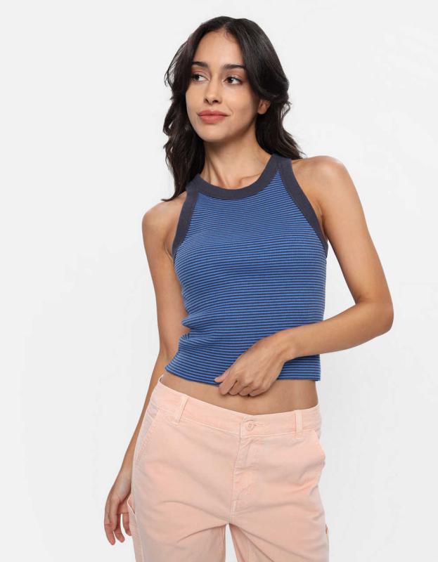 Aerie Striped Tank Top - Jeweled Blue, M 