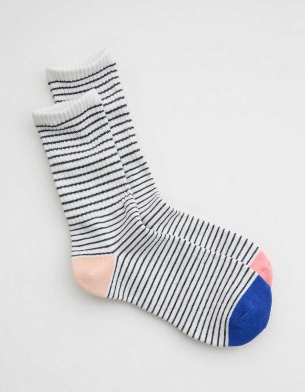 Aerie Ribbed Cotton Crew Socks - Bright White, One Size 