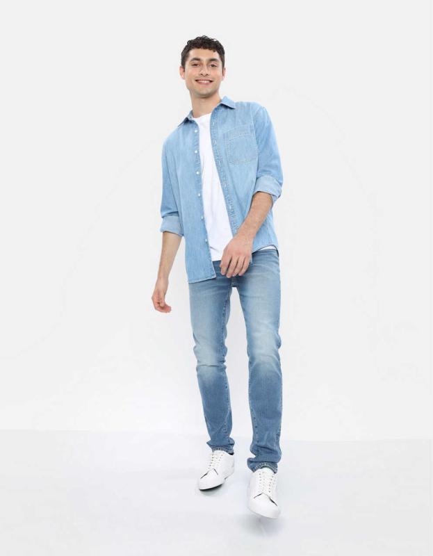 AE Denim Shirt - Light Wash, M 