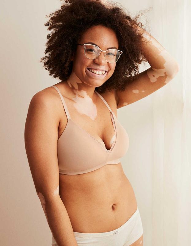 Aerie Real Happy Wireless Lightly Lined Bra - Sands, 85B 