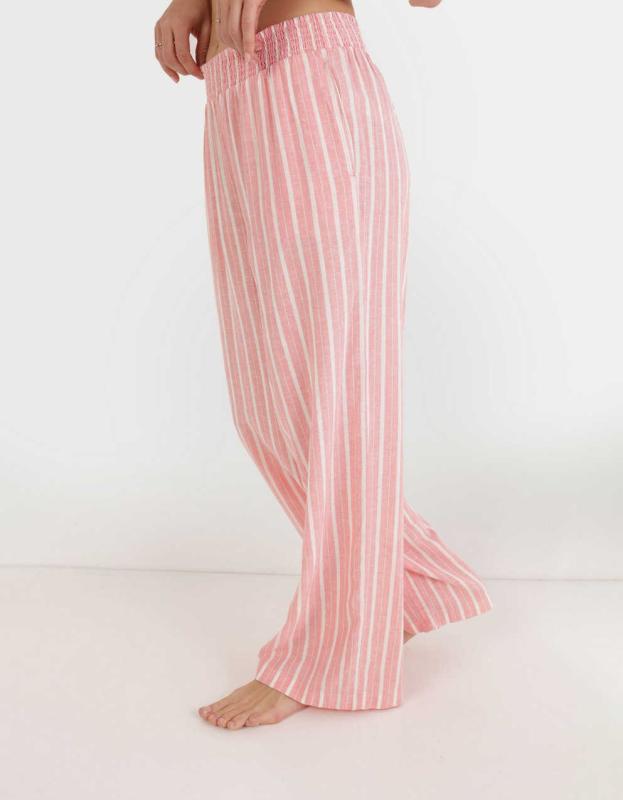 Aerie High Waisted Linen Pool-To-Party Pant - Spicy Coral, XS 