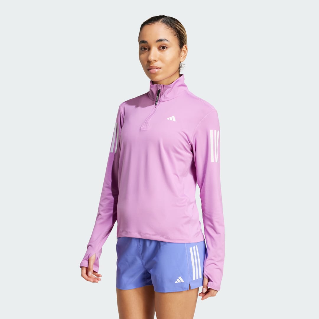adidas Own the Run Half-Zip Jacket Running L Women Preloved Purple