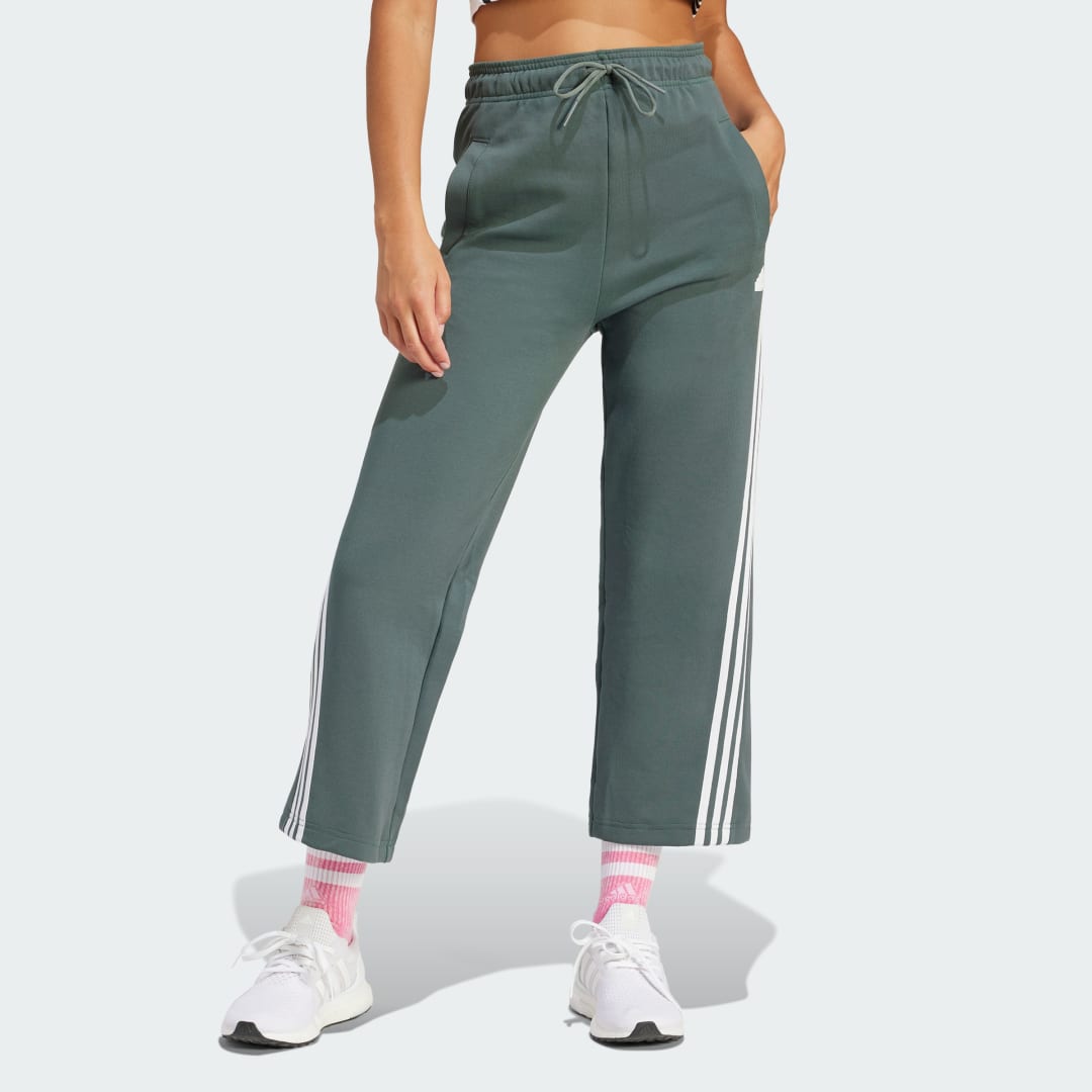 adidas Future Icons 3-Stripes Open Hem Pants Lifestyle A2XL Women Green