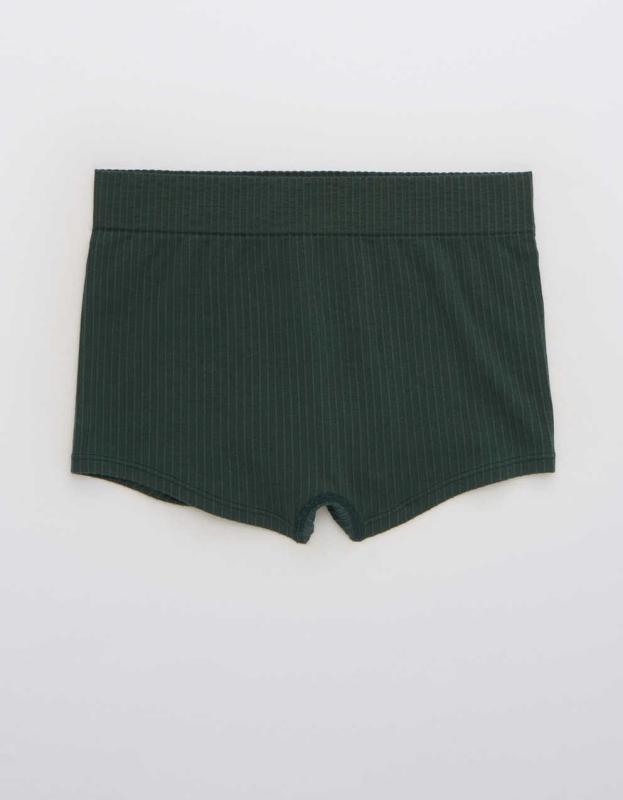 Aerie Ribbed Seamless Boyshort Underwear - Sycamore, XS 