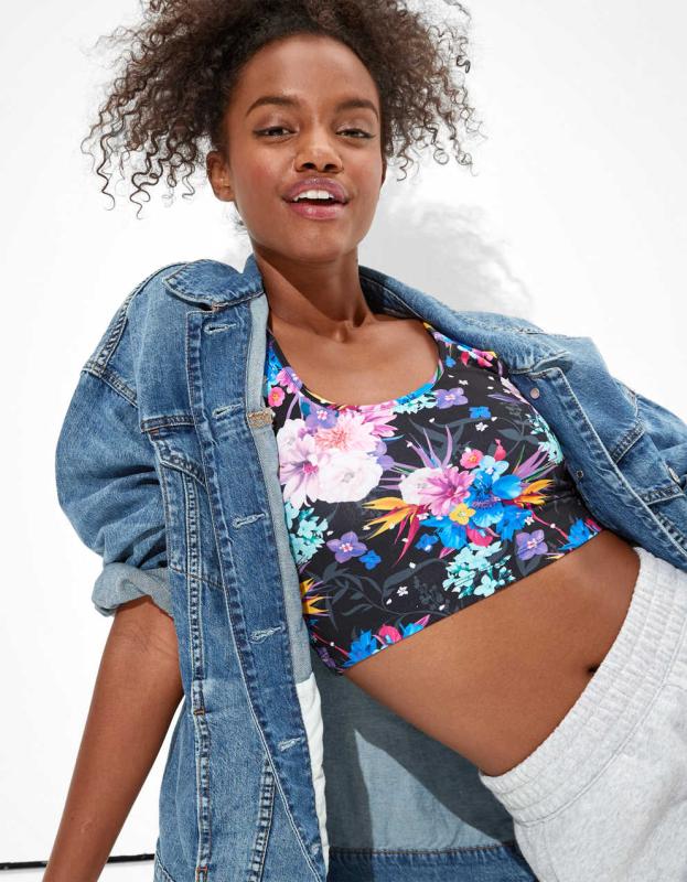 AE X Naito Cropped Tank Top - Black, XXS 