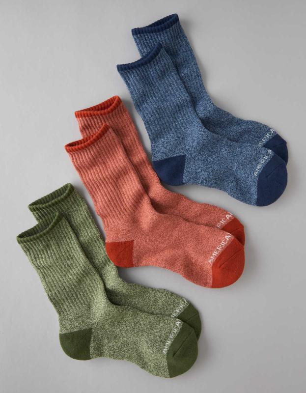 AE Crew Socks 3-Pack - Multi, One Size 