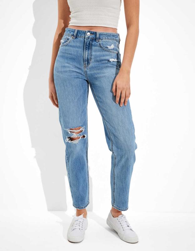 AE Ripped Mom Straight Jean - Lakeside, 00 