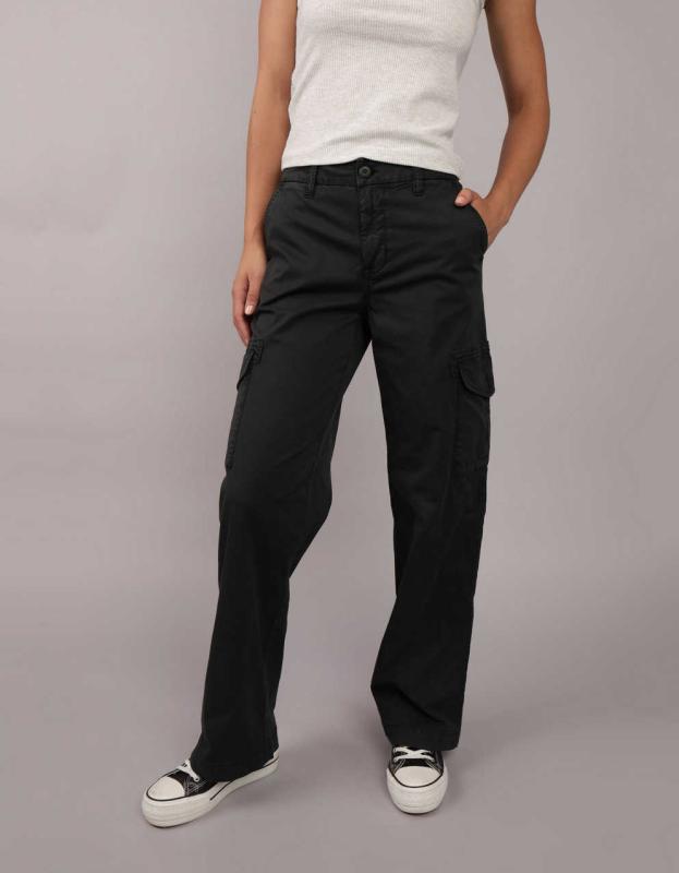 AE Stretch High-Waisted Stovepipe Pant - Black, 00 