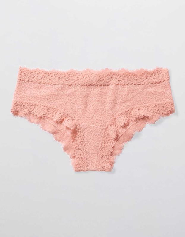 Aerie Eyelash Lace Cheeky Underwear - Blush, XS 