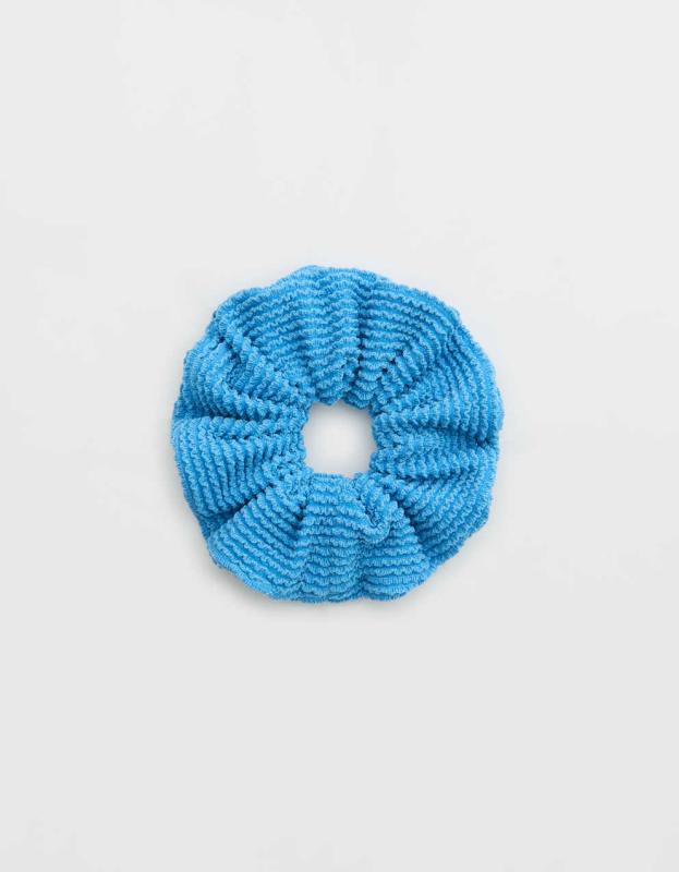 Aerie Shimmery Crinkle Swim Scrunchie - Blues Spark, One Size 