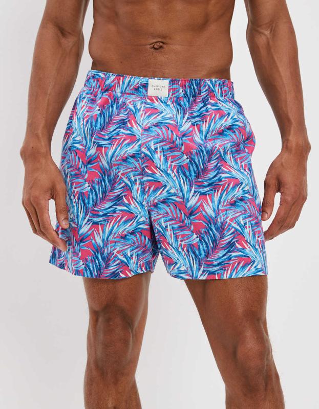 AEO Neon Palms Stretch Boxer Short - Pink, S 