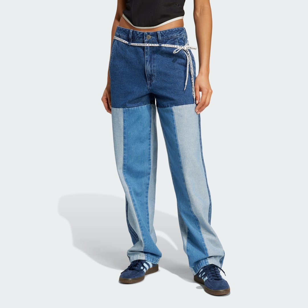 adidas Kseniaschnaider Patchwork Straight Leg Jeans Lifestyle 35