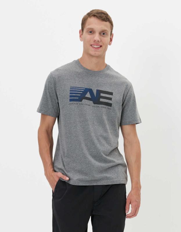 AE 24/7 Graphic T-Shirt - Heather Gray, XS 