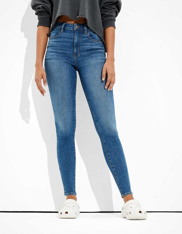 AE Ne(x)t Level Super High-Waisted Jegging - Medium Bright Indigo, 00 