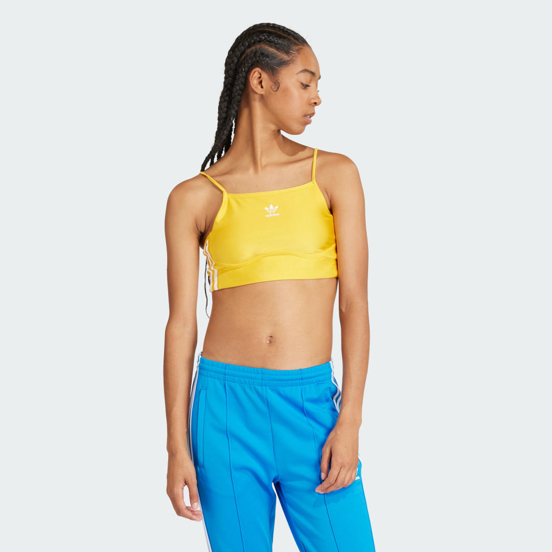adidas 3-Stripes Bra Top Lifestyle A/2XS Women Bold Gold