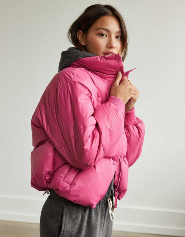 AE Chill Puffer Jacket - Berry, L 