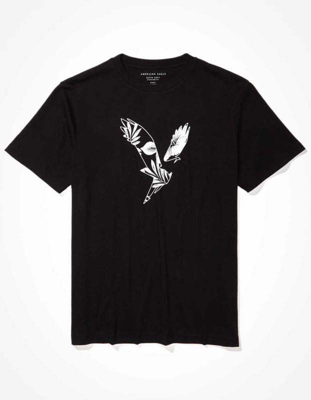 AE Super Soft Graphic T-Shirt - Black, XS 