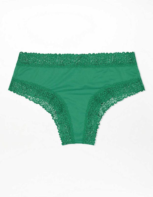 Aerie Sunnie Blossom Lace Cheeky Underwear - Everglade, S 