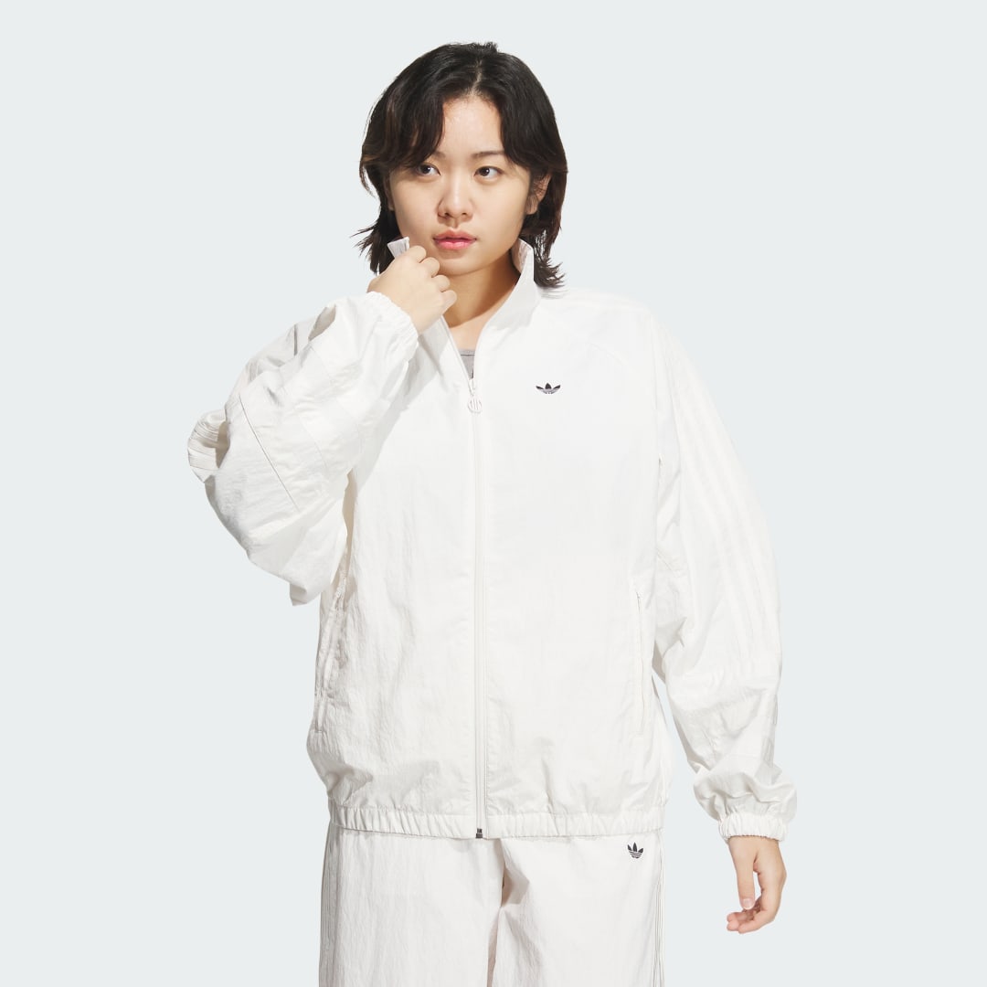 adidas Ruched Track Top Jacket Lifestyle A/2XS,A/XS,A/S,A/M,A/L,A/XL,A2XL Women White / Black