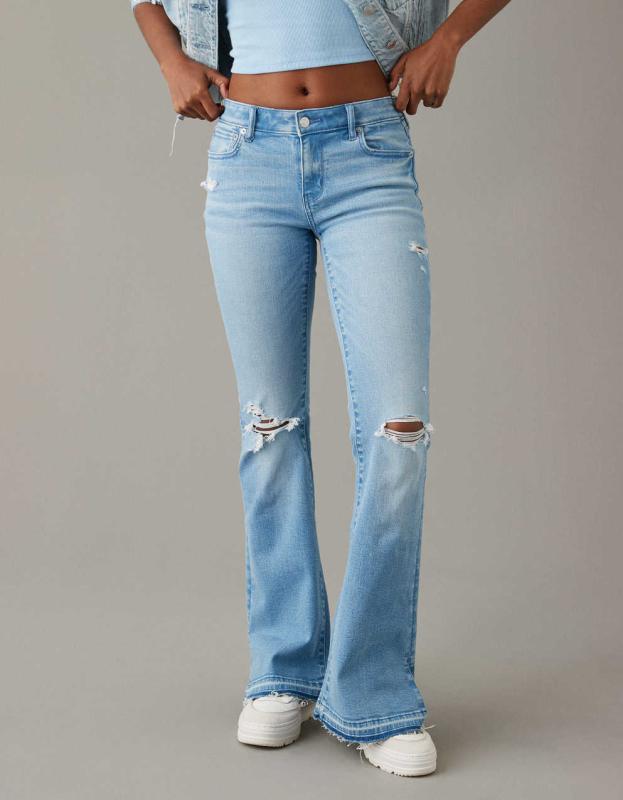 AE Stretch Low-Rise Flare Jean - Bright Vintage, 8 