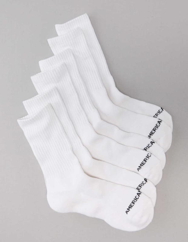 AE Crew Socks 3-Pack - White, One Size 
