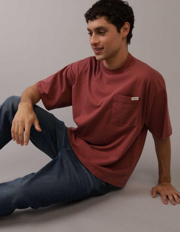 AE Heavyweight Oversized Pocket T-Shirt - Brick Road, XXL 