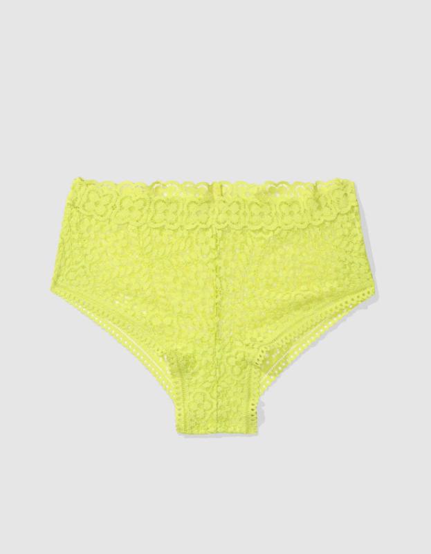 Superchill Cozy Lace Cheeky Underwear - Green Sheen, L 