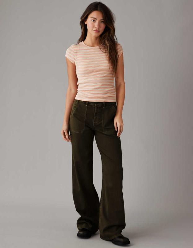 AE Hey Baby Ribbed T-Shirt - Orange, XS 