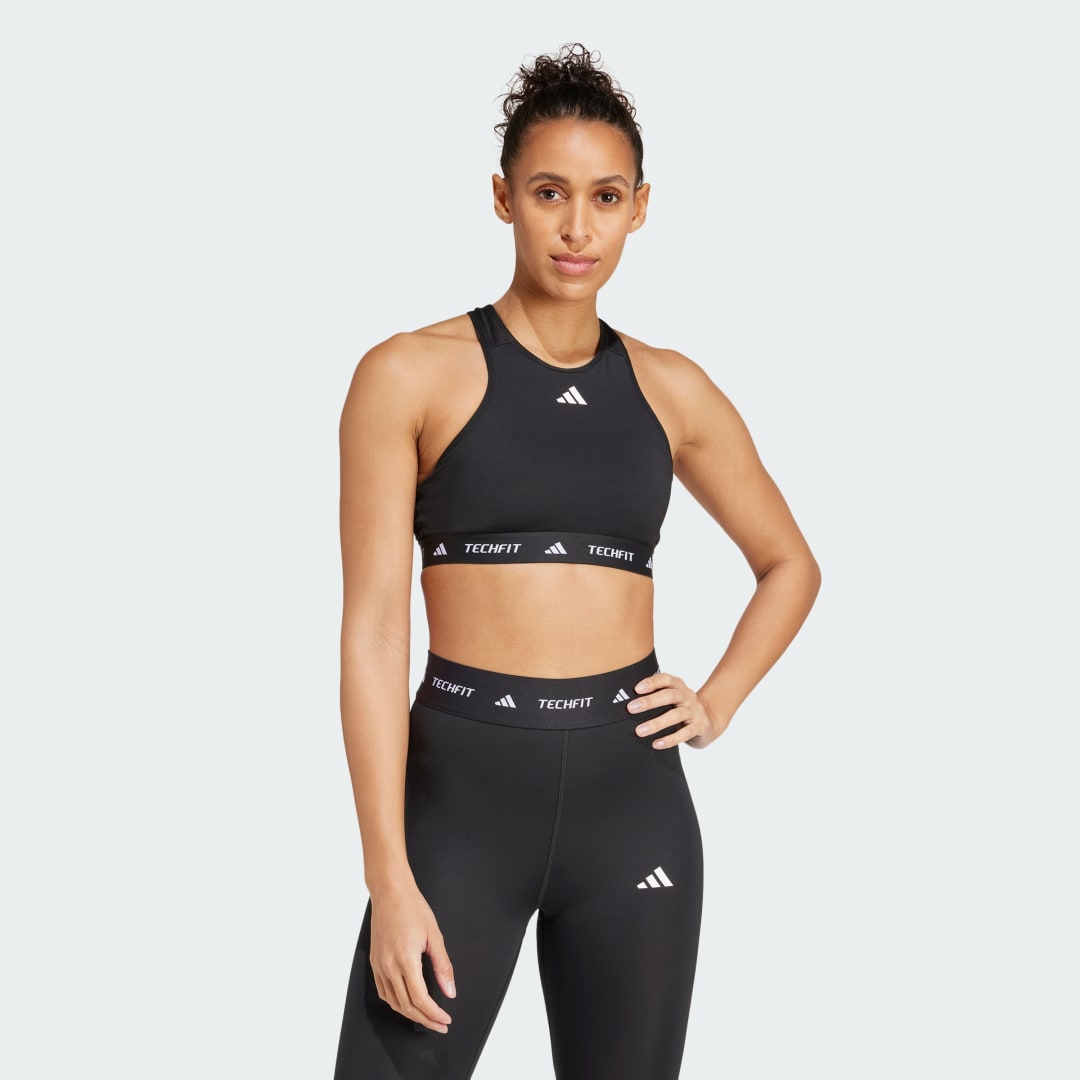 adidas TECHFIT Medium-Support High-Neck Bra Training 2XOT Women Black