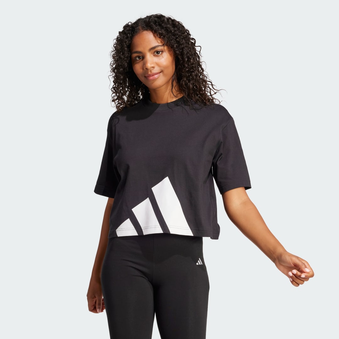 adidas Essentials Big Logo Boyfriend Tee Lifestyle A2XST Women Black / White