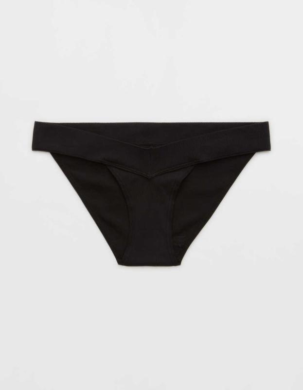 Aerie Seamless Ultra Low Rise Bikini Underwear - True Black, XS 