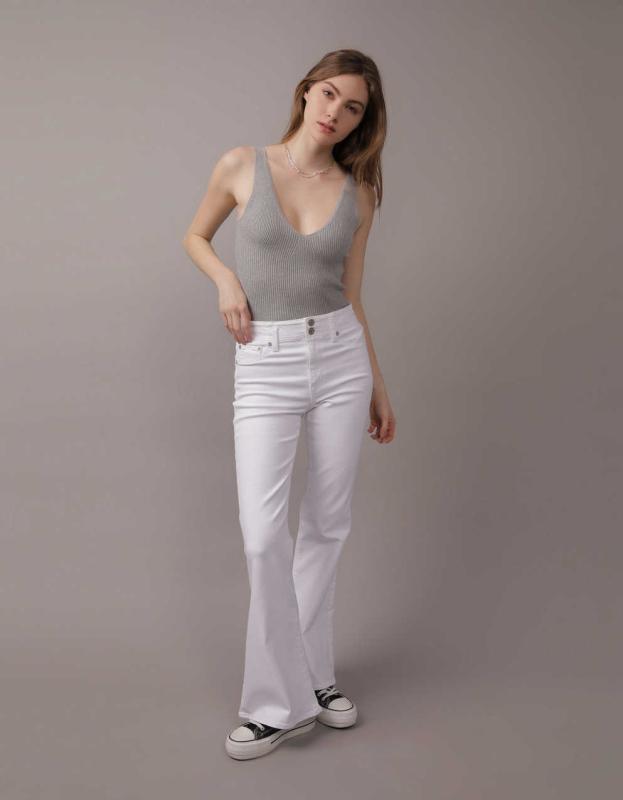 AE Ribbed Sweater Tank Top - Grey, XS 