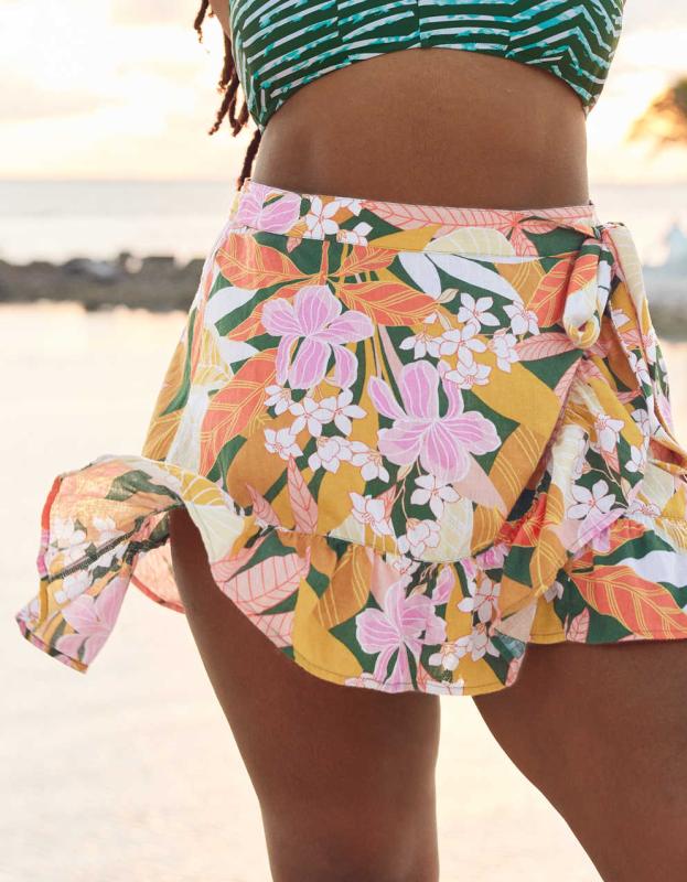 Aerie Wrap Mini Skirt - Dark Algae, XXL 