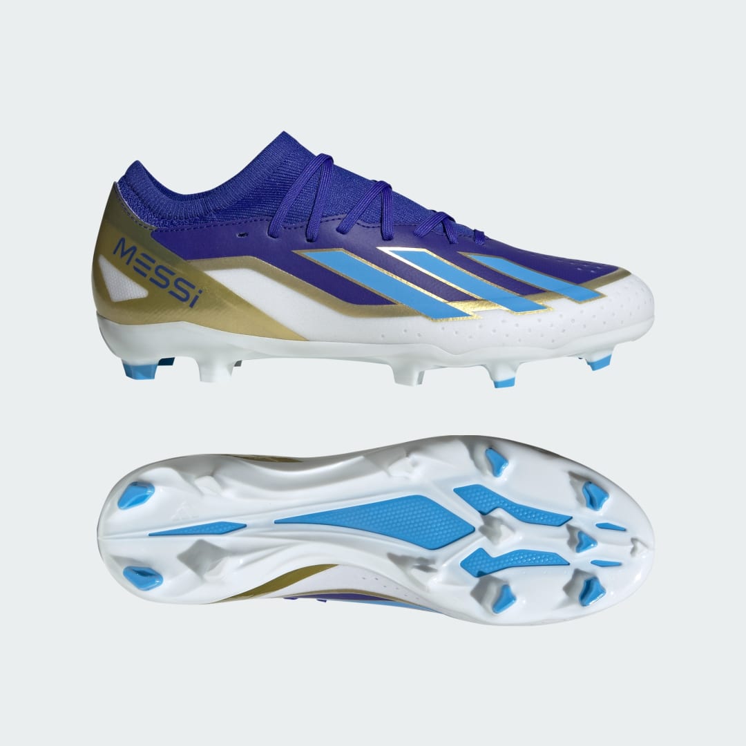 adidas X Crazyfast Messi League Firm Ground Boots Football 10.5 UK Unisex Lucid Blue / Blue Burst / White