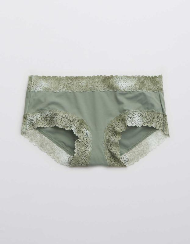 Aerie Sunnie Blossom Lace Boybrief Underwear - Earthy Vibes, XS 