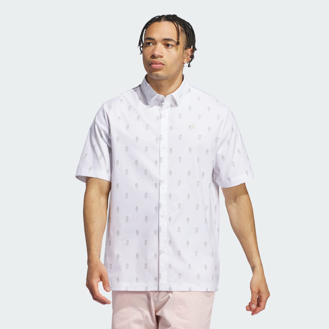 adidas Go-to Resort Button Down Polo Shirt Golf A/XS Men White