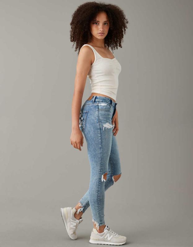 AE Next Level Ripped Curvy Jegging - Busted Bright, 8 