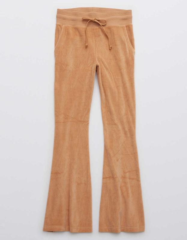 Aerie Velour High Waisted Flare Pant - Toasty, XS 