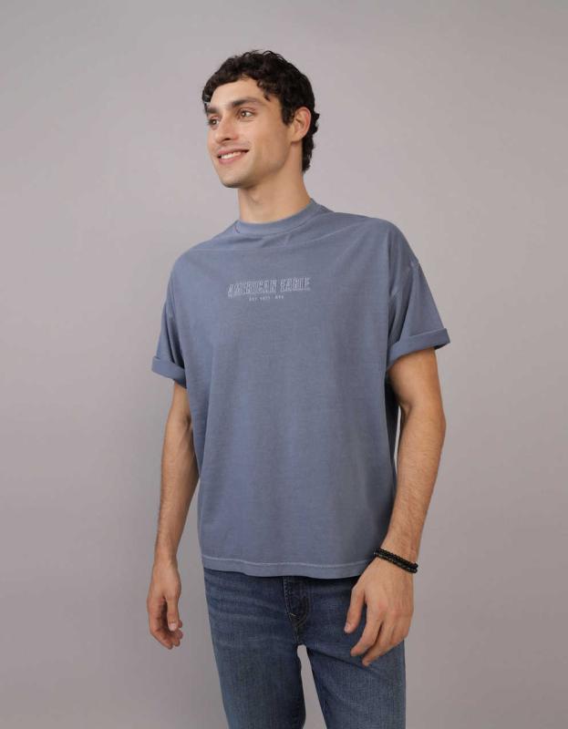 AE Oversized Graphic T-Shirt - Blue Vibe, XXL 